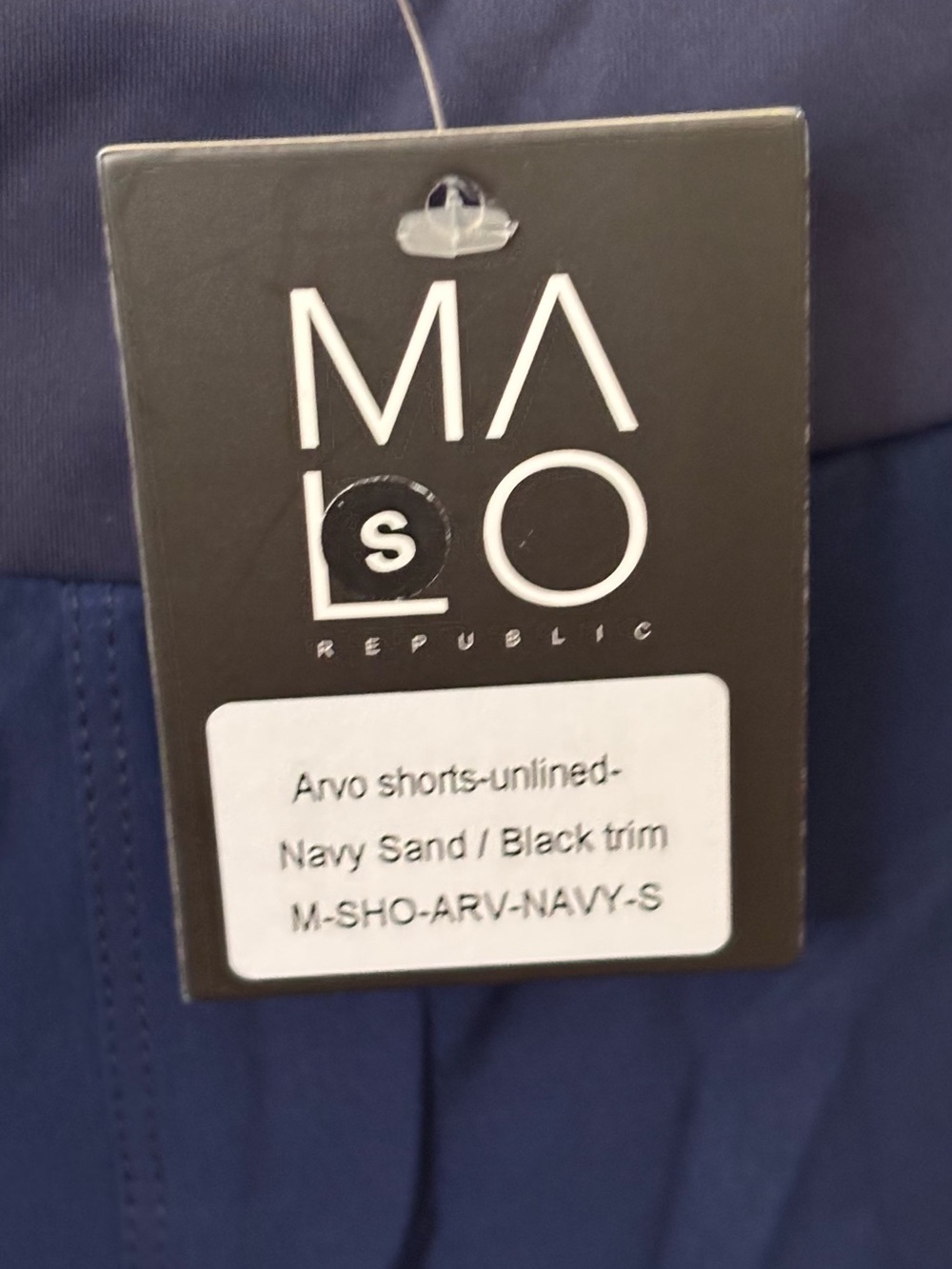 Malo Men's Navy Athletic Shorts with Reflective Trim - Picture 2 of 4